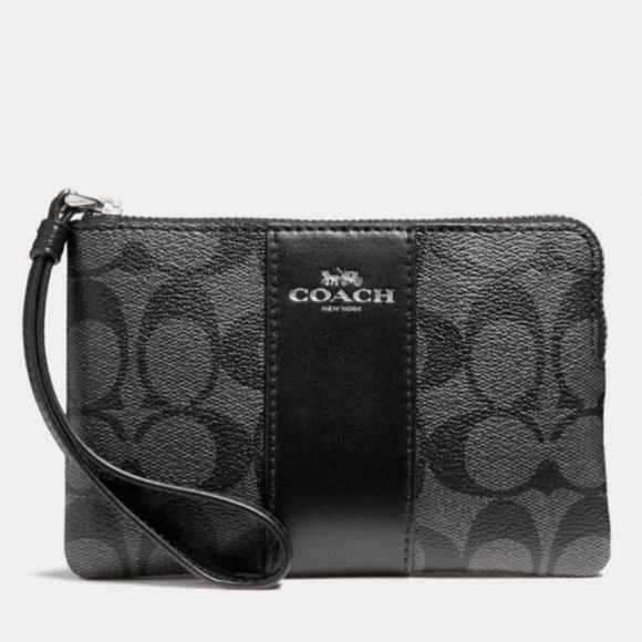 Coach Handbags - Coach Corner Zip Signature Wristlet